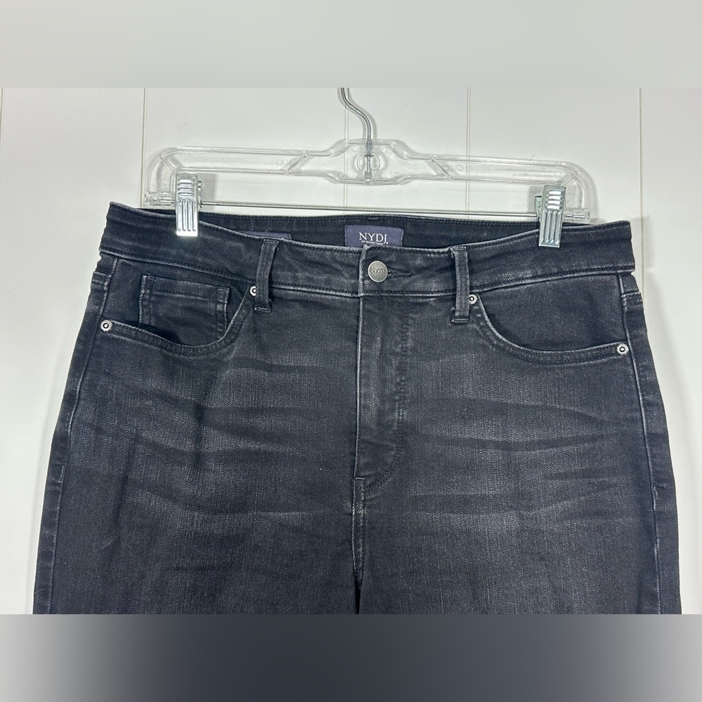 NYDJ Relaxed Straight Leg Black Jeans Womens Size 10 Denim Stretch - Picture 2 of 11
